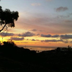 Campsite view of sunset.