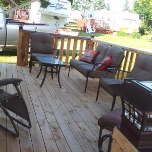 the finished deck with furniture