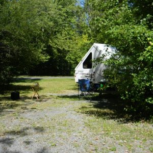 All set up at our campsite! (Cayuga Lake State Park, Seneca Falls, NY)