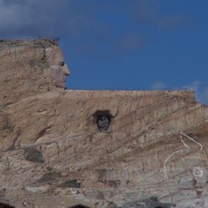 Crazy Horse monument.  A long way from being completed.  You can see part of the horse head that is still to be carved.