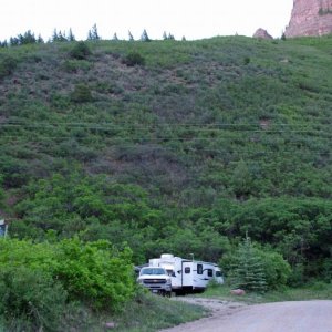 pic3:  The secluded Forest Service campground had electricity and few other campers in early June.