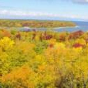 Panoramic view of Peninsual State Park shore line