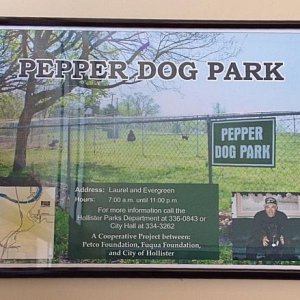 Pepper has her own dog park...in Hollister, MO