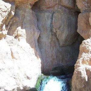 Cave outflow from Navajo Lake, UT.,