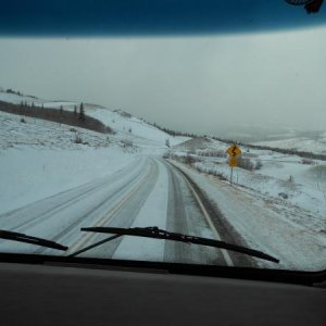 Wyoming highway 89 North of St Mary curves ahead