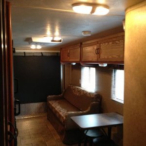 Took out 2nd couch and modified one of the tables into a dinette area.