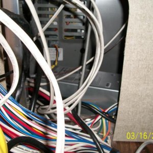 Looking through the Power Panel mounting area.  Furnace in the far background.  Converter is mounted to floor between Furnace and the rear wall of the