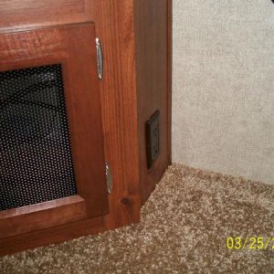 Receptacle installed on the side of the TV Cabinet