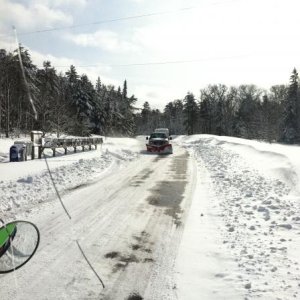 April 20,2013 Shuttle bus road being plowed out. My part time winter job.