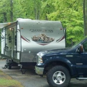 Camper set up Camp Wilderness/Carowinds