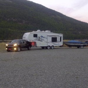 Pullin a train at Lake Koocanusa MT 2012