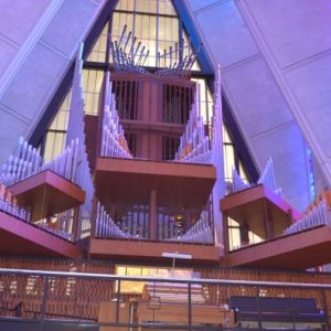 Pipe organ inside the cathedral at the Air Force Academy