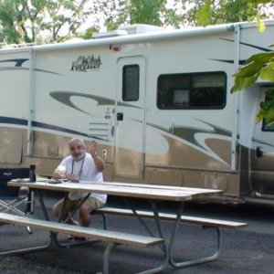 DeSota State Park Campground...we had power, cable, sewer & TV Cable & WiFi...sweet...