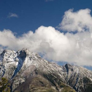 When we first arrived, the mountains were bare of snow. One night there was a dusting of snow at higher elevations, and the mountains immediately look