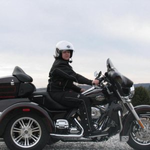 Sandy and her 2011 Harley Tri-Glide