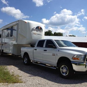 August 25, 2013, ready to leave Altamont.  Love towing down the mountain with this truck!