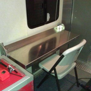 seated folding prep table