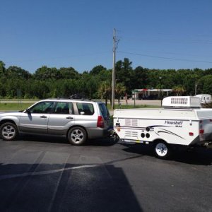 In tow with 2004 Subaru Forester.