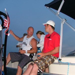 My boys at 4th of July fireworks on the lake