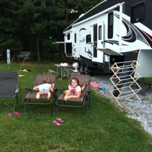 Girls Helping Setup