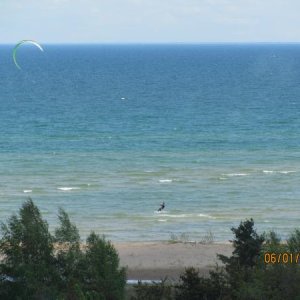 view of Tawas Bay Lake Huron, from Tawas Lighthouse, Tawas City, Michigan