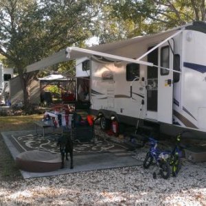 Campsite at Bay Bayou Rv resort, Tampa Florida