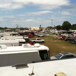 RV lot from the roof of the Sabre to the left.