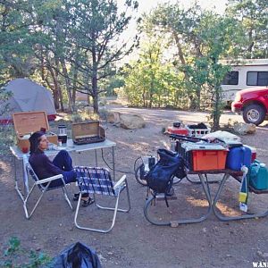 Dashka Relaxes after Hiking in and out of the Canyon in a Day