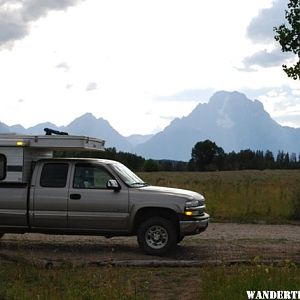 glory shot of the pickup and camper