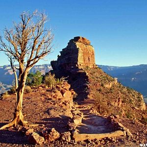 Early light on the South Kaibab, heading down 4,800 ft