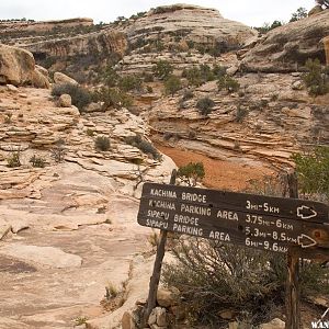 Loop Trail Sign Below Owachomo Bridge