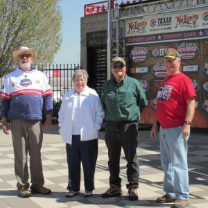 Frog Rally with Bob his wife Nancy, Walt (FR3 owner) and me in front of the Winners Circle Texas Motor Speedway last week.