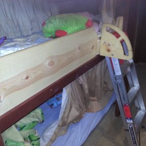 Bunk bed protector and ladder.