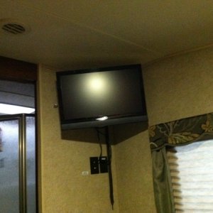 Installed TV in position to watch