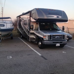 In the storage unit parking spot