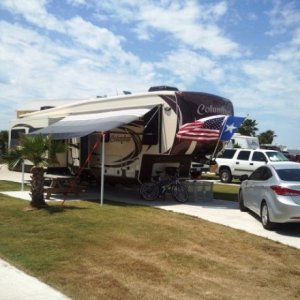 Jamaica Beach RV Park 5/2/2014.  Hard to have a bad day at work, when this is my office.