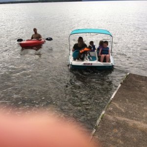 Kids and grandkids playing on Lake Superior.