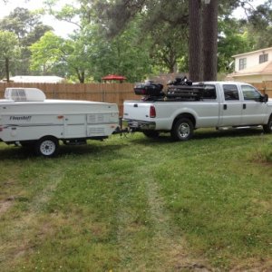 My truck, My pup, and My Harley