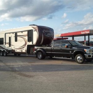 Heading to El Paso 7-18-2014 pulling with 2011 F350.