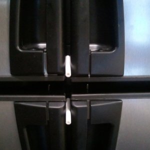 Fridge latch locks - closeup