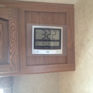 Added a clock with thermometer in an unused dead panel space.