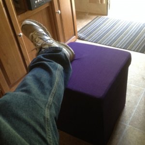 Foldable ottoman (in use)