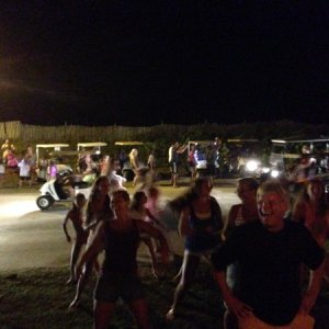 Dancing in the street at the beach