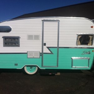 Reissued Shasta Airflyte Seafoam Green Prototype 16'