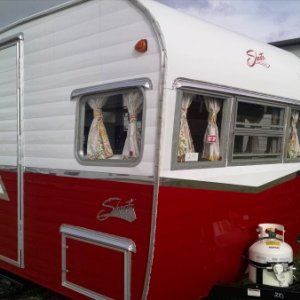 Serial Number 210 of 1941 Matador Red over White. This is a limited run of only 1941 "1961 Shasta Airflyte Re-Issued in 2015 "travel trailers ever to 