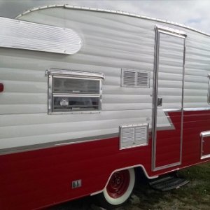 Serial Number 210 of 1941 Matador Red over White. This is a limited run of only 1941 "1961 Shasta Airflyte Re-Issued in 2015" travel trailers ever to 