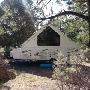 Back of camper @Red Rock Canyon CG, UT