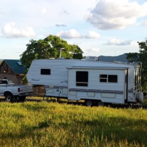 At the campground, no hookups at this lake