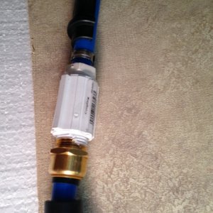 Close up of fittings used for water filter housing delete