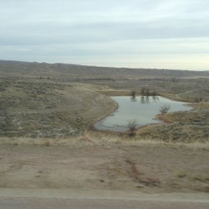 Wyoming from truck cab on interstate